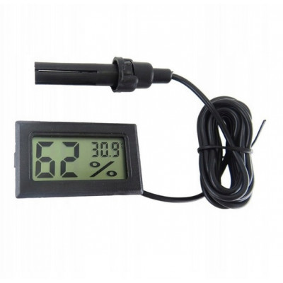 Elektroniczny higrometr z termometrem z sondą - czarny